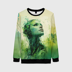 Свитшот женский Андроид на природе, цвет: 3D-черный