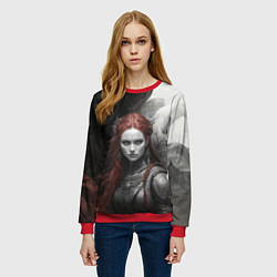 Свитшот женский Валькирия в броне, цвет: 3D-красный — фото 2