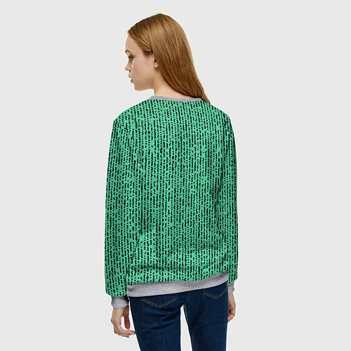 Женский свитшот Мозаика нефритовый зелёный / 3D-Меланж – фото 4