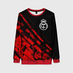 Свитшот женский Real Madrid sport grunge, цвет: 3D-красный