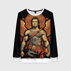 Женский свитшот Муай тай боец с крыльями за спиной