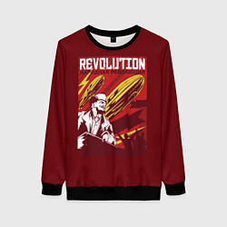Свитшот женский Народная революция с Лениным, цвет: 3D-черный