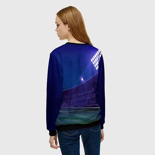 Женский свитшот Lazio ночное поле / 3D-Черный – фото 4