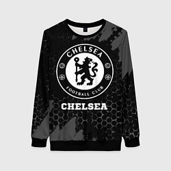 Свитшот женский Chelsea sport на темном фоне, цвет: 3D-черный