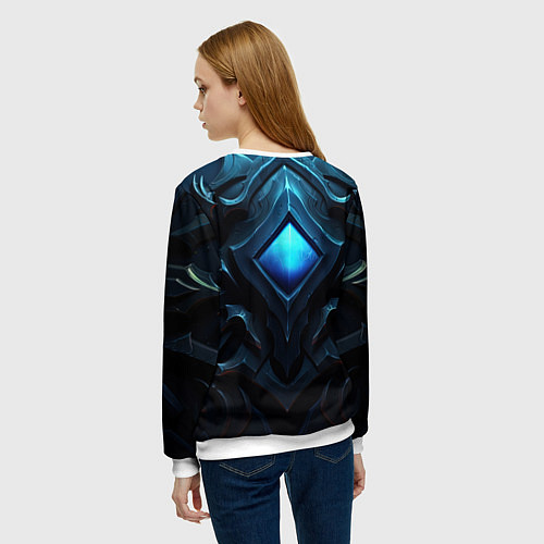 Женский свитшот Синие магическое свещение / 3D-Белый – фото 4
