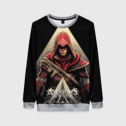 Свитшот женский Assassins creed темный капюшон, цвет: 3D-меланж