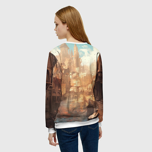 Женский свитшот Assassins creed большой город / 3D-Белый – фото 4