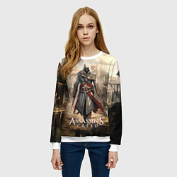 Свитшот женский Assassins creed старый город, цвет: 3D-белый — фото 2