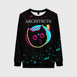 Свитшот женский Architects - rock star cat, цвет: 3D-черный