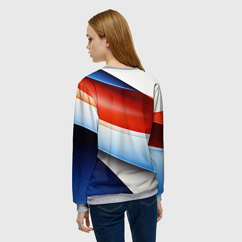 Женский свитшот Абстрактный минимализм плавные волнистые линии / 3D-Меланж – фото 4