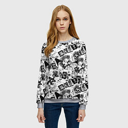 Свитшот женский Панк-рок музыка, цвет: 3D-меланж — фото 2