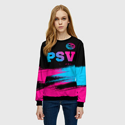 Свитшот женский PSV - neon gradient посередине, цвет: 3D-черный — фото 2