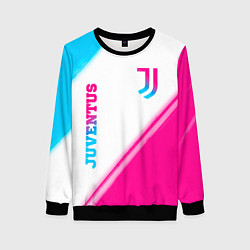 Свитшот женский Juventus neon gradient style вертикально, цвет: 3D-черный
