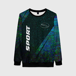 Свитшот женский Jaguar sport glitch blue, цвет: 3D-черный