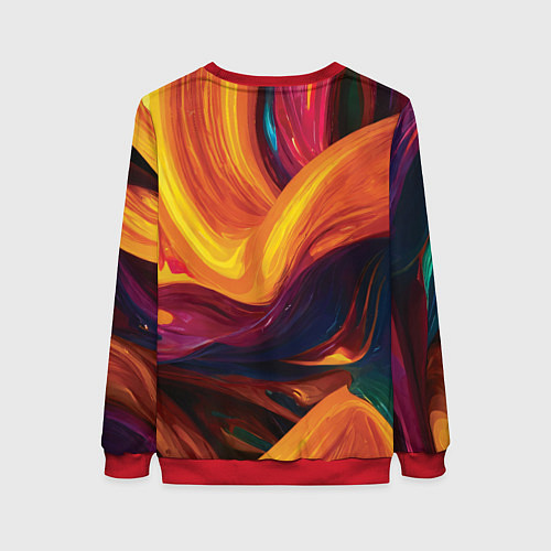 Женский свитшот Цветная абстракция colorful / 3D-Красный – фото 2
