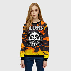 Свитшот женский The Killers рок панда и огонь, цвет: 3D-черный — фото 2