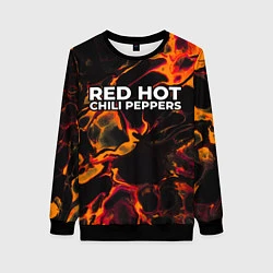 Свитшот женский Red Hot Chili Peppers red lava, цвет: 3D-черный