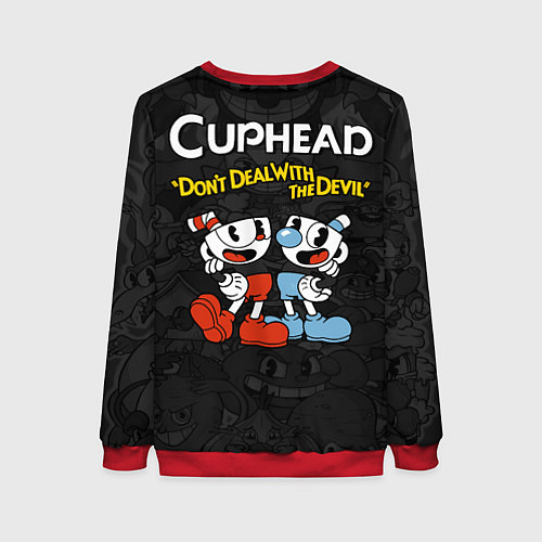 Женский свитшот Cuphead devil trident / 3D-Красный – фото 2