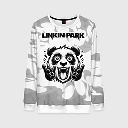 Женский свитшот Linkin Park рок панда на светлом фоне