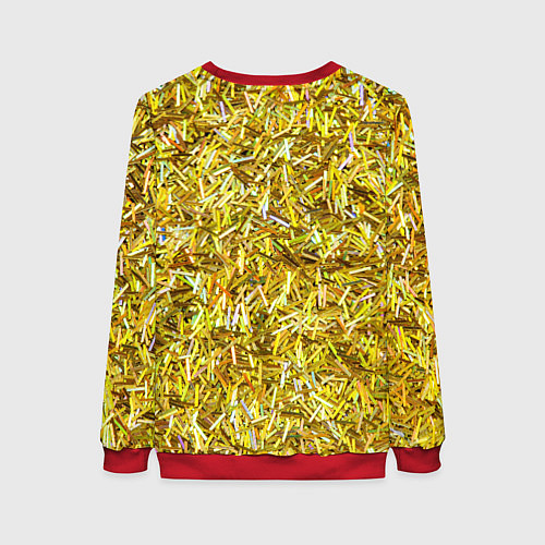 Женский свитшот Золотые ленточки / 3D-Красный – фото 2
