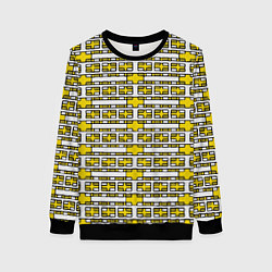 Женский свитшот Жёлтые и белые кирпичики на белом фоне