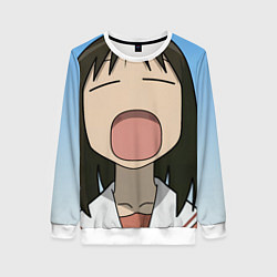 Свитшот женский Azumanga Daioh Аюму Касуга зевает, цвет: 3D-белый