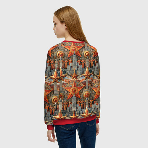 Женский свитшот 9 мая и памятники / 3D-Красный – фото 4