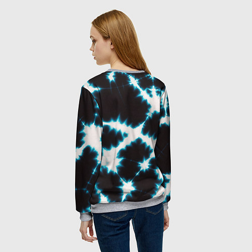 Женский свитшот Тёмно синий тай дай / 3D-Меланж – фото 4