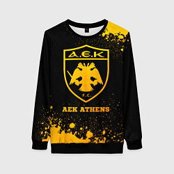 Свитшот женский AEK Athens - gold gradient, цвет: 3D-черный