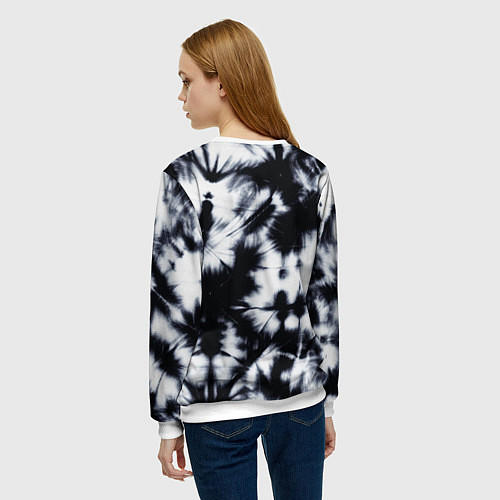 Женский свитшот Серый тай дай / 3D-Белый – фото 4