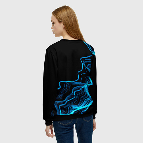 Женский свитшот Marilyn Manson sound wave / 3D-Черный – фото 4