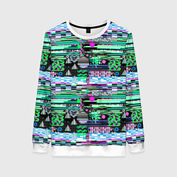 Свитшот женский Abstract color pattern, цвет: 3D-белый