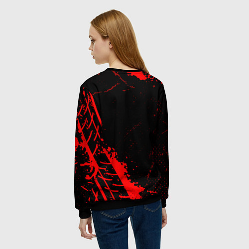 Женский свитшот Saab red sport tires / 3D-Черный – фото 4