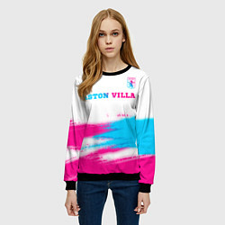 Свитшот женский Aston Villa neon gradient style посередине, цвет: 3D-черный — фото 2