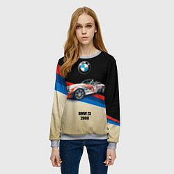 Свитшот женский Немецкий родстер BMW Z3, цвет: 3D-меланж — фото 2
