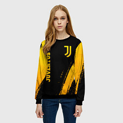 Свитшот женский Juventus - gold gradient вертикально, цвет: 3D-черный — фото 2