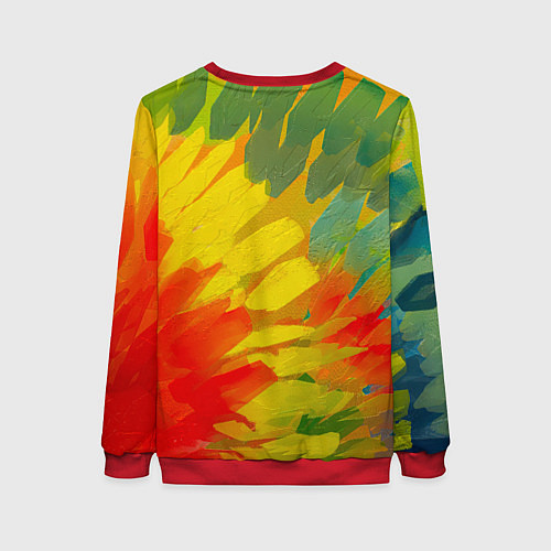 Женский свитшот Абстракция цветение акрил / 3D-Красный – фото 2