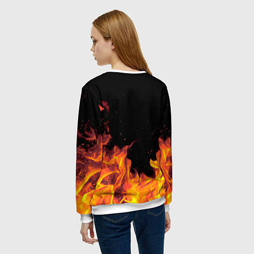 Женский свитшот Катя - имя в огне / 3D-Белый – фото 4
