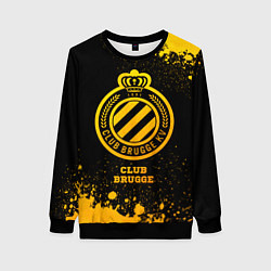 Свитшот женский Club Brugge - gold gradient, цвет: 3D-черный