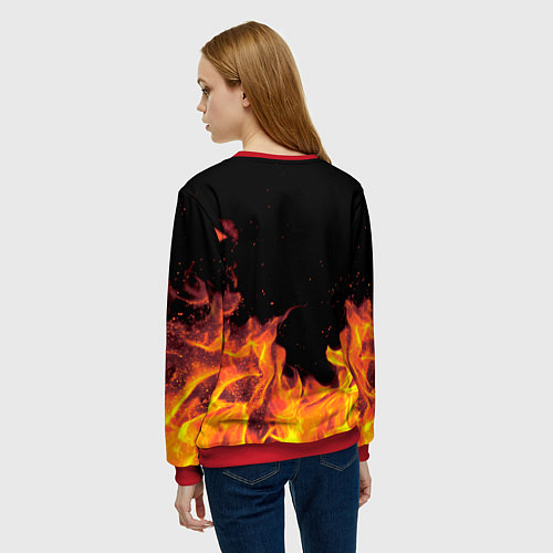 Женский свитшот Оксана - имя в огне / 3D-Красный – фото 4