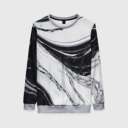 Женский свитшот Мрамор черно-белый