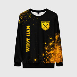 Свитшот женский West Ham - gold gradient вертикально, цвет: 3D-черный