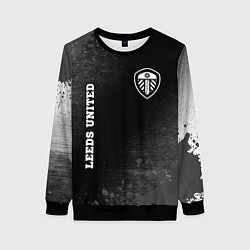 Свитшот женский Leeds United sport на темном фоне вертикально, цвет: 3D-черный