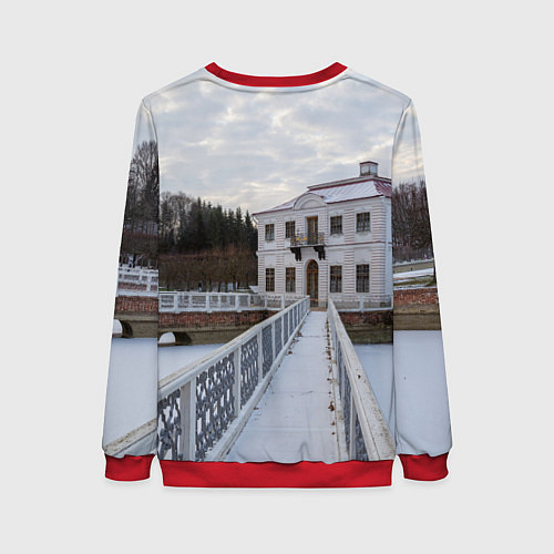 Женский свитшот Петергоф дворец Марли / 3D-Красный – фото 2