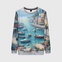 Женский свитшот Гавань с лодками