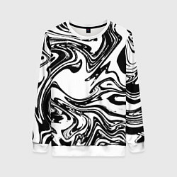 Свитшот женский Абстрактная черно-белая, цвет: 3D-белый
