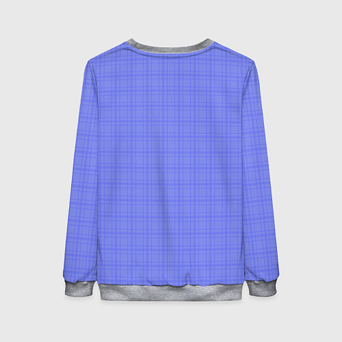 Женский свитшот Умеренный аспидно-синий клетчатый / 3D-Меланж – фото 2