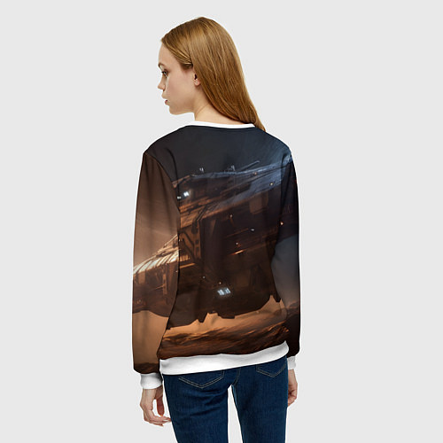 Женский свитшот Mass Effect game space / 3D-Белый – фото 4