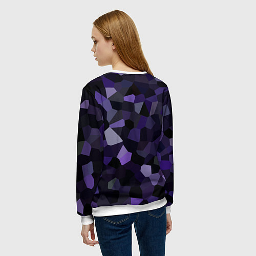 Женский свитшот Кристаллизация темно-фиолетового / 3D-Белый – фото 4