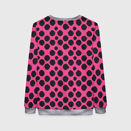 Женский свитшот Гороховый тренд черный на розовом фоне / 3D-Меланж – фото 2